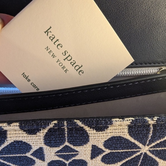Kate Spade Flower Jacquard Locket Large Flap Shoulder Bag Blue Multi - Picture 5 of 7